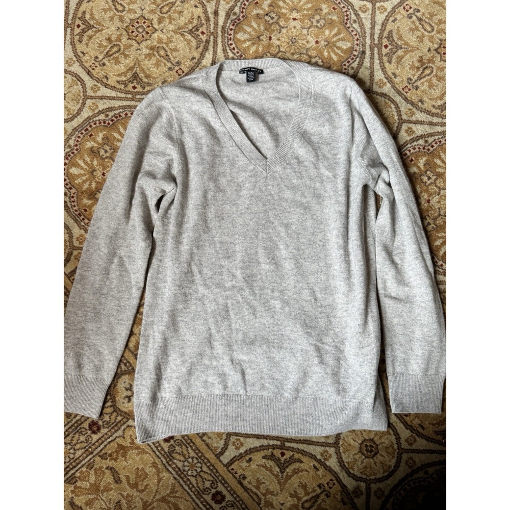 Hilary Radley Woman's 100% Cashmere Lightweight Sweater M/Medium Heather Grey EC